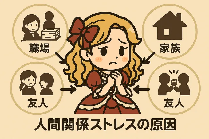 職場・家族・友人の3領域にまたがるストレス要因